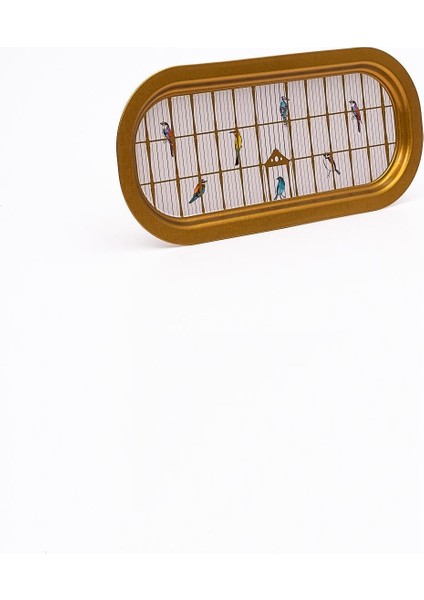 EE168-T7 Bird Cage Desenli Oval Tepsi 16X35 cm fiyatları