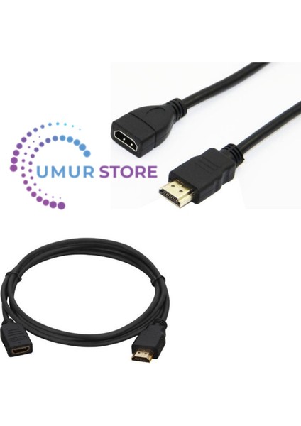 Erkek Dişi 30 Cm Uzatma Hdmı Kablo Bir Erkek Dişi Uçlu Hdmı Kablo