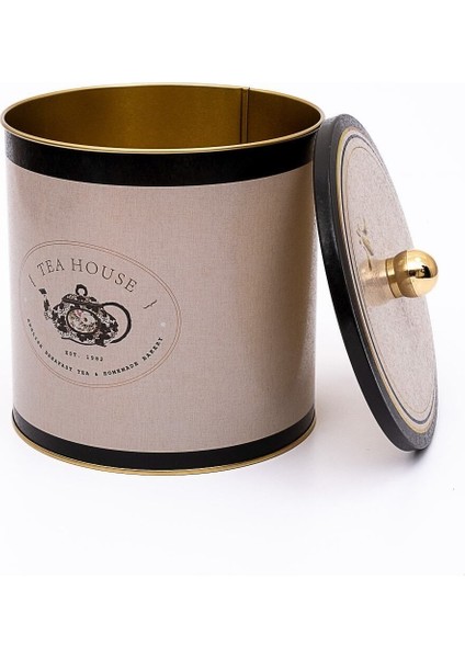 ER147-8F Azura Tea Desenli Yuvarlak Metal Saklama Kabı 17.5 cm modelleri