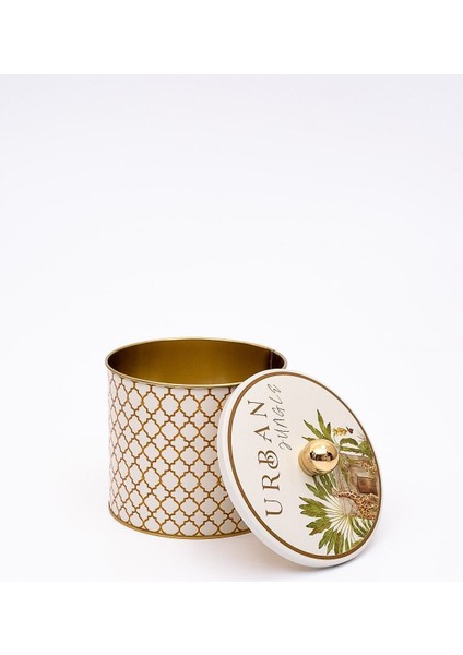 ER142-3G Forrest Yellow Desenli Yuvarlak Metal Saklama Kabı 14 cm modelleri