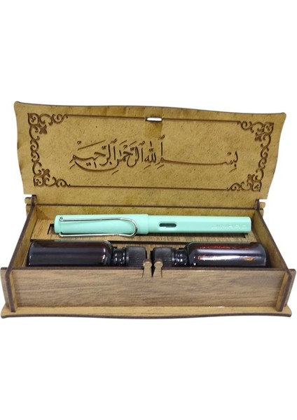40 cc Safran Mürekkebi ve Kalemi Özel Ahşap Kutusunda 3 Lü Set fiyatları