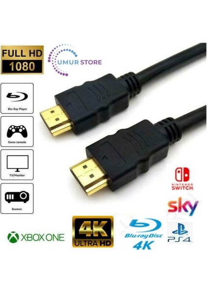 Hdmı Kablo 4k 3d Ağ Destekli Altın Uçlu 4k 60hz 18g Bps Ultra Hd 4k Ethernet Hdmı Kablosu - 50cm fiyatları