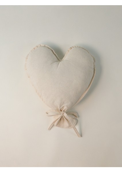 Kalpli Balon Yastık Yıkanmış Keten Bej 43X45 cm