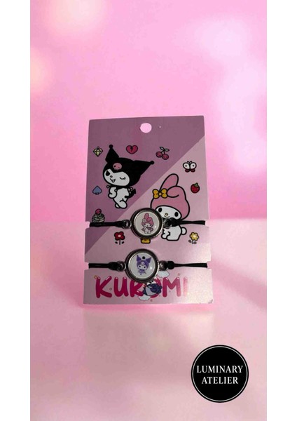 Kuromi Hediye Seti – 1 Adet Frambuaz Kokulu Kuromi Mum + 1 Adet Kuromi + 1 Adet My Melody Bileklik modelleri