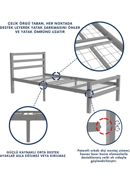 Buhara Tek Kişilik Metal Ferforje Karyola fırsatları