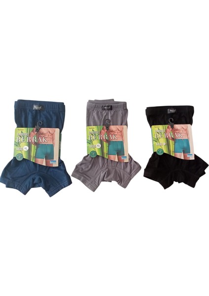 Bamboo Boxer Pamuklu Cotton Modal Elasten 3'lü Ekonomik Paket Siyah-Gri-Lacivert Ekstra Esnek Yumuşak Slim Fit Babx1-4 modelleri