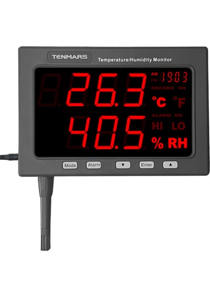 TM-185D Işıklı Göstergeli Sıcaklık Nem Ölçer | Kayıt Yapabilir