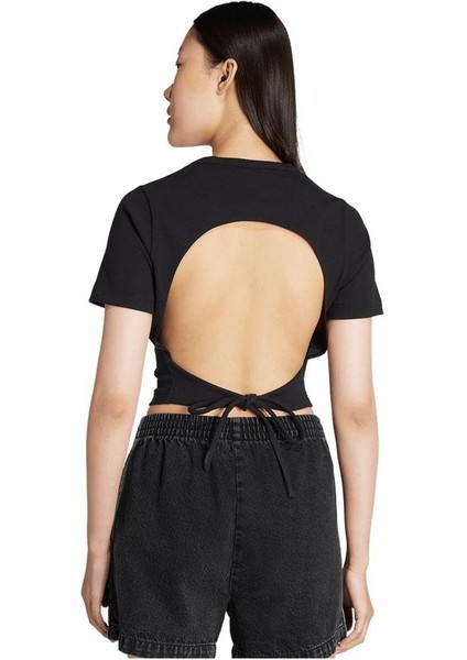 Kadın Siyah T-Shirt Cut Out Rıb Tee KC8804 modelleri