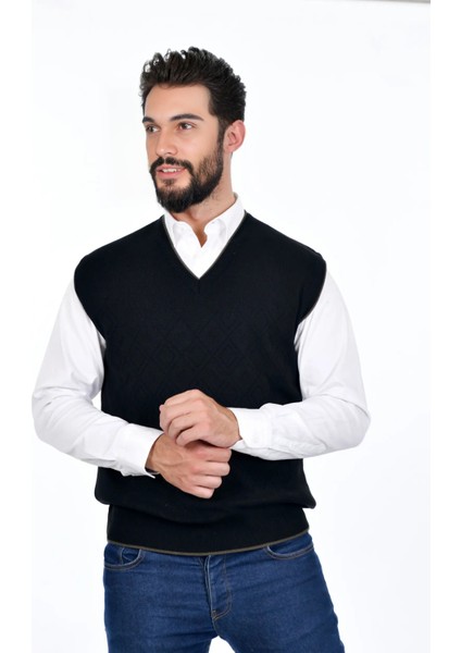 Erkek Çelik Örgü Intersiye Kışlık Kalın Triko V Yaka Triko Örgü Tüylenmez Baba Süveter fiyatları