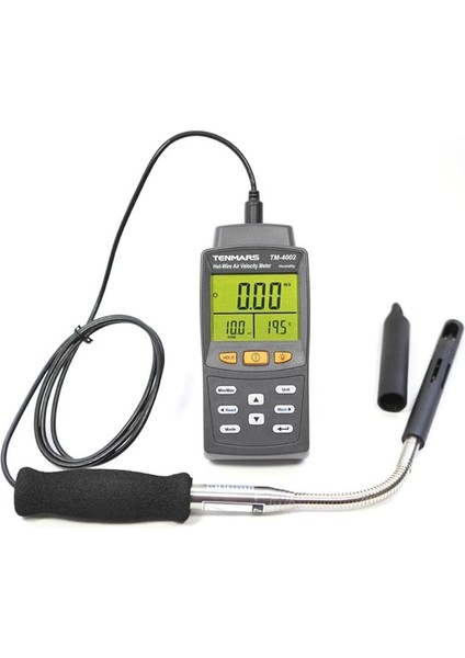 TM-4002 Tel Tipi ''hot Wire'' Sensörlü Hava Hızı Debi Sıcaklık ve Nem Ölçer