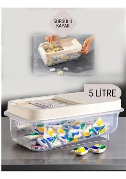 Reagan Tablet ve Deterjan Saklama Kutusu 5 Lt Krem fiyatları