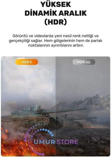 HDMI 2.1 Kablo 8K Ultra Hdtv 2 Metre, 8k 60Hz, 4K 120Hz, 7680P Hdr 2.1V 48GBS Görüntü Kablosu fırsatları