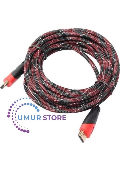 5 Metre 1080P Hasır Örgülü HDMI Kablo