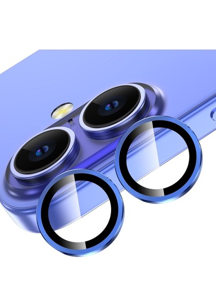 iPhone 16/ 16 Plus Uyumlu Gerçek Parlayan Taşlı Çöl Lens Koruyucu