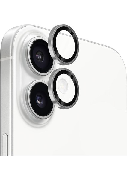 iPhone 16/ 16 Plus Uyumlu Gerçek Parlayan Taşlı Çöl Lens Koruyucu
