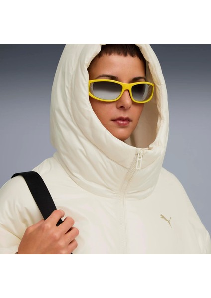 Kadın Krem Puma Shiny Hooded Padded Jacket Krem Kadın Mont modelleri