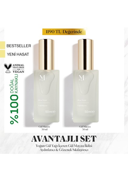 Gül Mayası Aydınlatıcı Tonik 2'li SET 50 mL