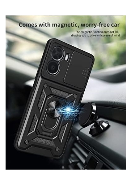 Vivo Y16 Kılıf Lens Sürgülü Yüzüklü Tank Silikon Pars fiyatları