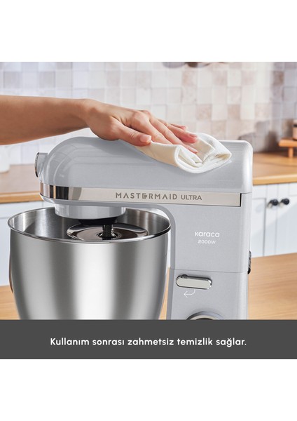 Mastermaid Chef Ultra D2000W Dijital Ekranlı Hamur Yoğurma Makinesi Silver 7 L