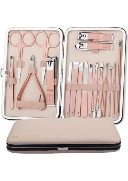 Profesyonel Manikür ve Pedikür Seti, 18 Parça Paslanmaz Çelik Tırnak Bakım Kiti, Seyahat Çantası, Bakım Seti fırsatları
