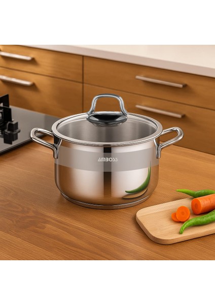 Saphire Paslanmaz Çelik 24 cm Cam Kapaklı Derin Tencere fiyatları