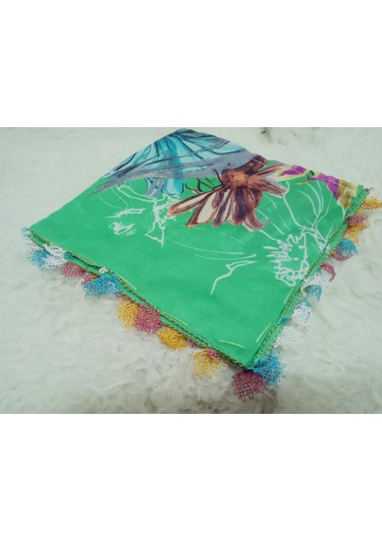 ve Reyhan El Emeği Iğne Oyası Yazma , Fular ,yemeni, Mevlüt Örtüsü ,hediyelik 4 Kenarı Oyalı