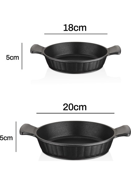 Kuvars 2 Parça Döküm Titanyum Kaplama Sahan Seti 18 - 20 cm indirimleri