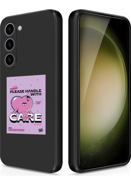 Galaxy S23 Uyumlu Premium Kalite Baskılı Içi Kadife Siyah Lansman Kılıf