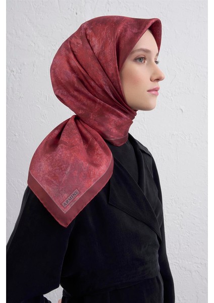 Soyut Desenli Saf Ipek Twill Eşarp 9433D 05 modelleri