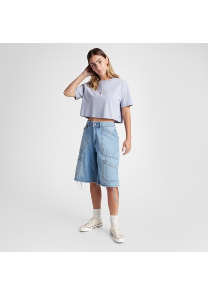 Sporty Boxy Kadın Mor T-Shirt fiyatları