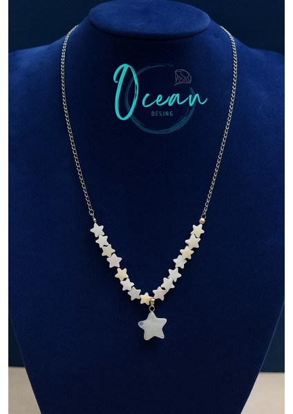 Doğal Sedef Çelik Kolye Yıldız Model fiyatları