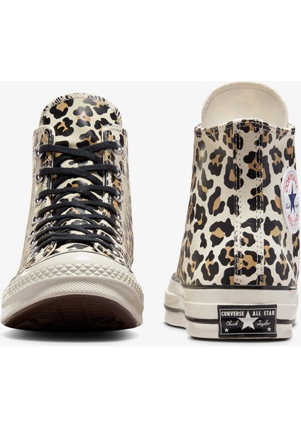 Chuck 70 Leopard Print Unisex Krem Sneaker modelleri