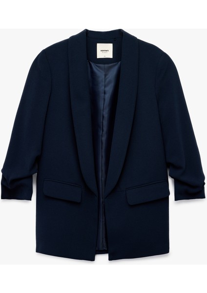 Regular Fit Şal Yaka 3/4 Kollu Blazer Ceket