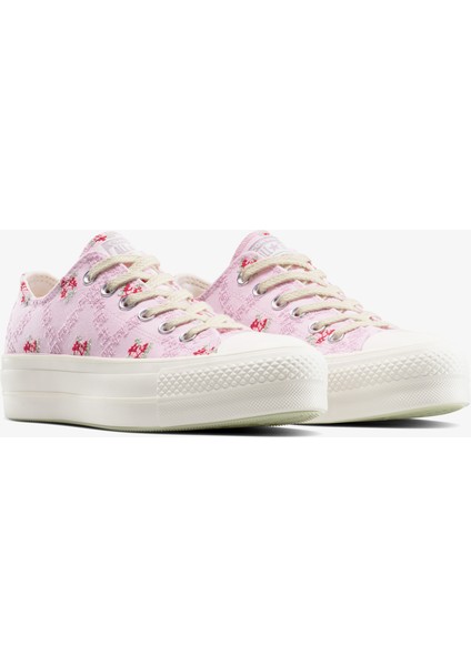 Chuck Taylor All Star Lift Rose Cross Stitch Unisex Pembe Platform Sneaker fiyatları