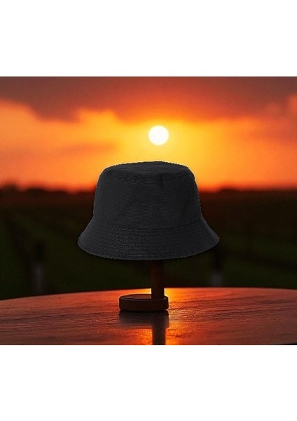 Siyah Uv Korumalı Bucket Şapka