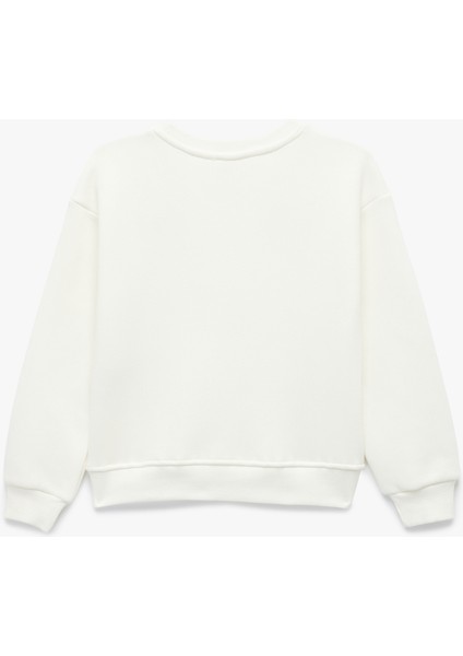 Uzun Kollu Bisiklet Yaka Şardonlu Fiyonk Baskılı Sweatshirt fiyatları