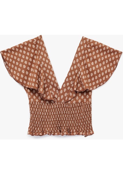 Gipeli Kısa Yarasa Kol Derin V Yaka Tişört fiyatları