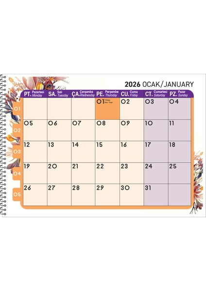 2026 Masaüstü Defter Planlama 23X33 cm