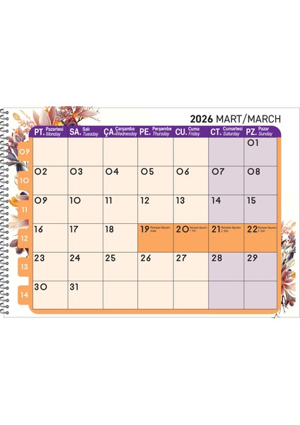 2026 Masaüstü Defter Planlama 23X33 cm modelleri