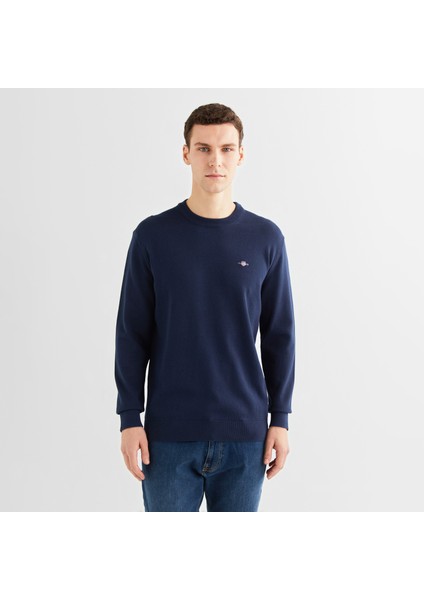 Erkek Lacivert Regular Fit Bisiklet Yaka Kazak