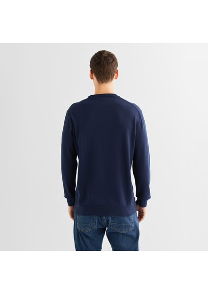 Erkek Lacivert Regular Fit Bisiklet Yaka Kazak fiyatları