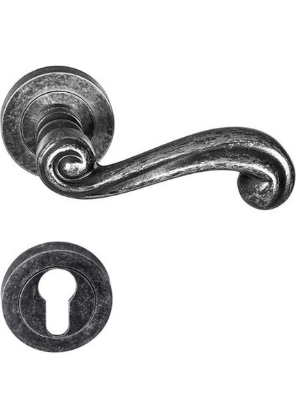 Kapı Kolu Seti Plaza Barelli Antik Gümüş