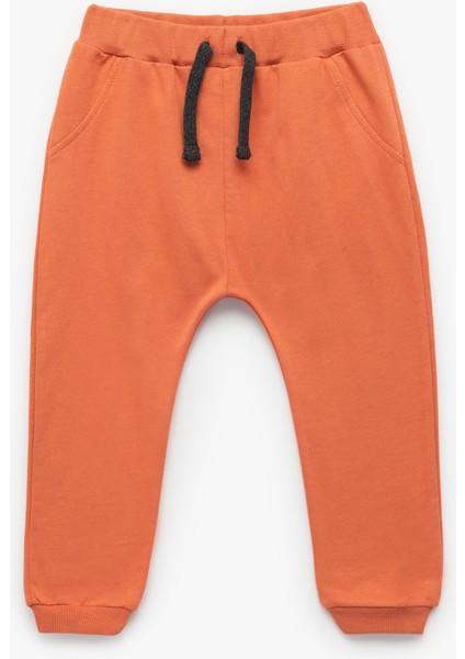 Şardonlu Pamuklu Beli Bağcıklı Jogger Pantolon