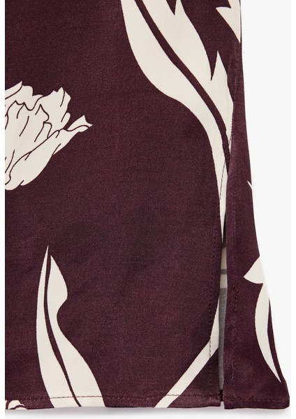 Floral Desenli Halter Yaka Saten Bluz fırsatları