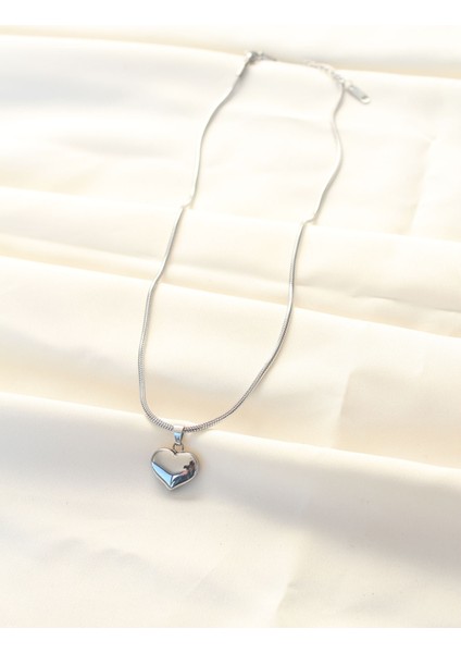 316L Çelik Gümüş Renk Kalp Kolye - TJ-BKO8509 fiyatları