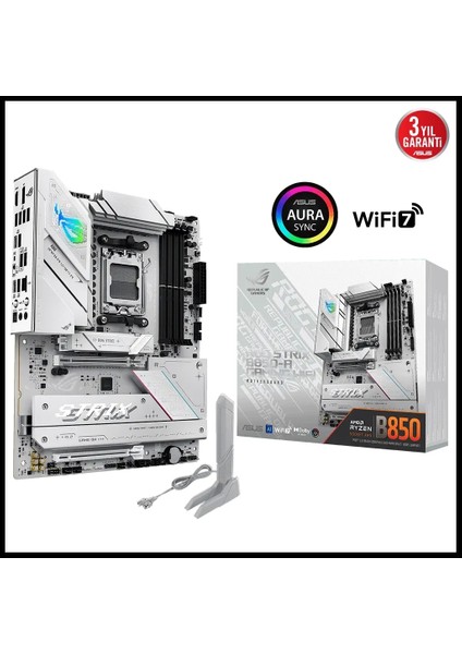 Rog Strıx B850-A Gamıng Wıfı 8000MHZ Oc Ddr5 Soket Am5 M.2 HDMI Dp Atx Anakart