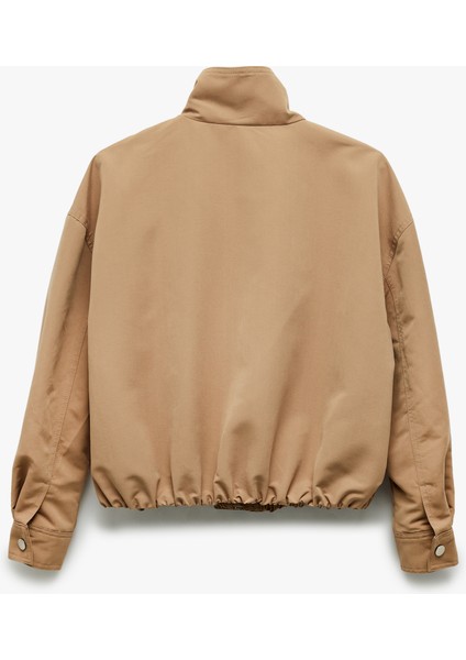 Uzun Kollu Dik Yaka Oversize Bomber Ceket fiyatları