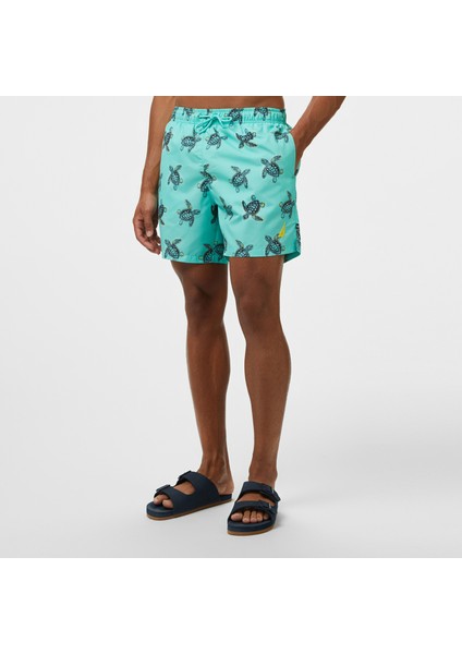 Erkek Yeşil Regular Fit Deniz Şortu modelleri