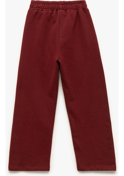 Şardonlu Çiçek Baskılı Pamuklu Geniş Paça Eşofman Altı fiyatları