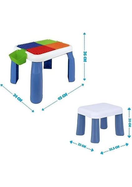 Eğitici Zeka Geliştiren Yaratıcı Aktivite Masası (49 Adet Parça LEGO ve Sandalye Hediyeli) 3+ Yaş fırsatları